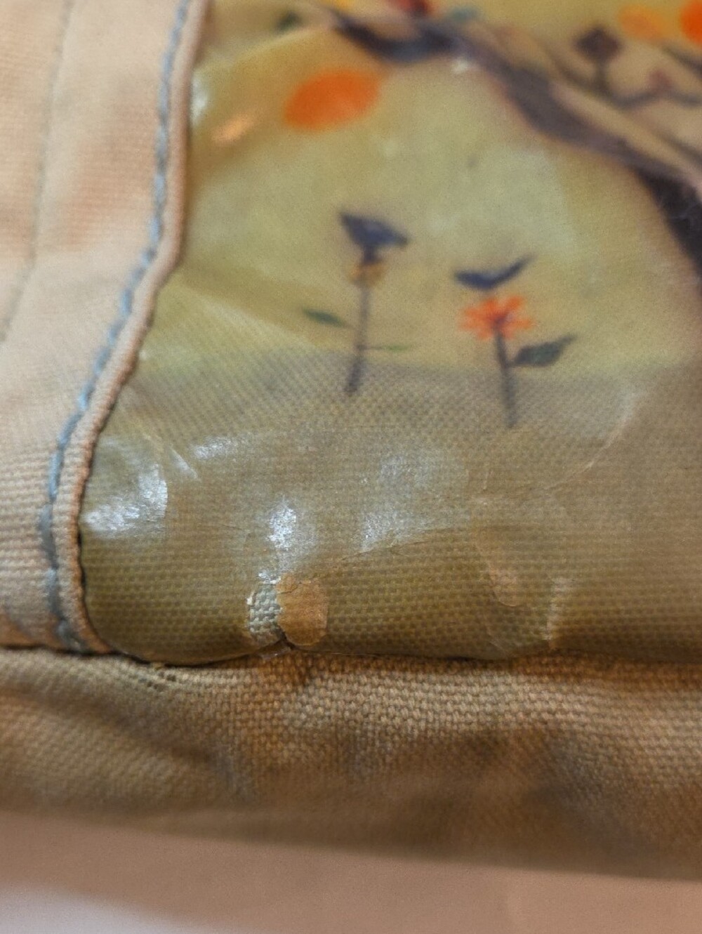 Canvas Tree-Print Drawstring Backpack - Beige - Picture 11 of 13